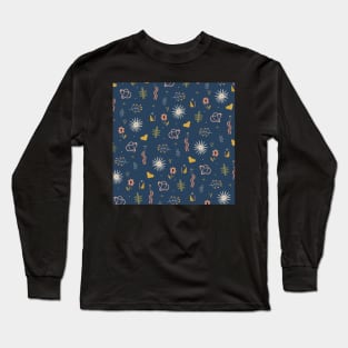 Bleu Abstract Pattern Long Sleeve T-Shirt